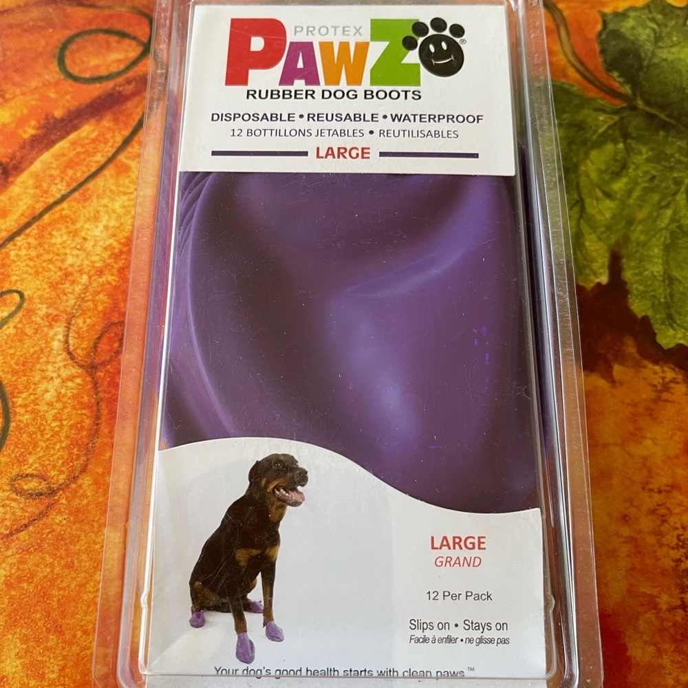 PAWZ Natural Rubber Waterproof Dog Boots Large Paws 3” to 4”